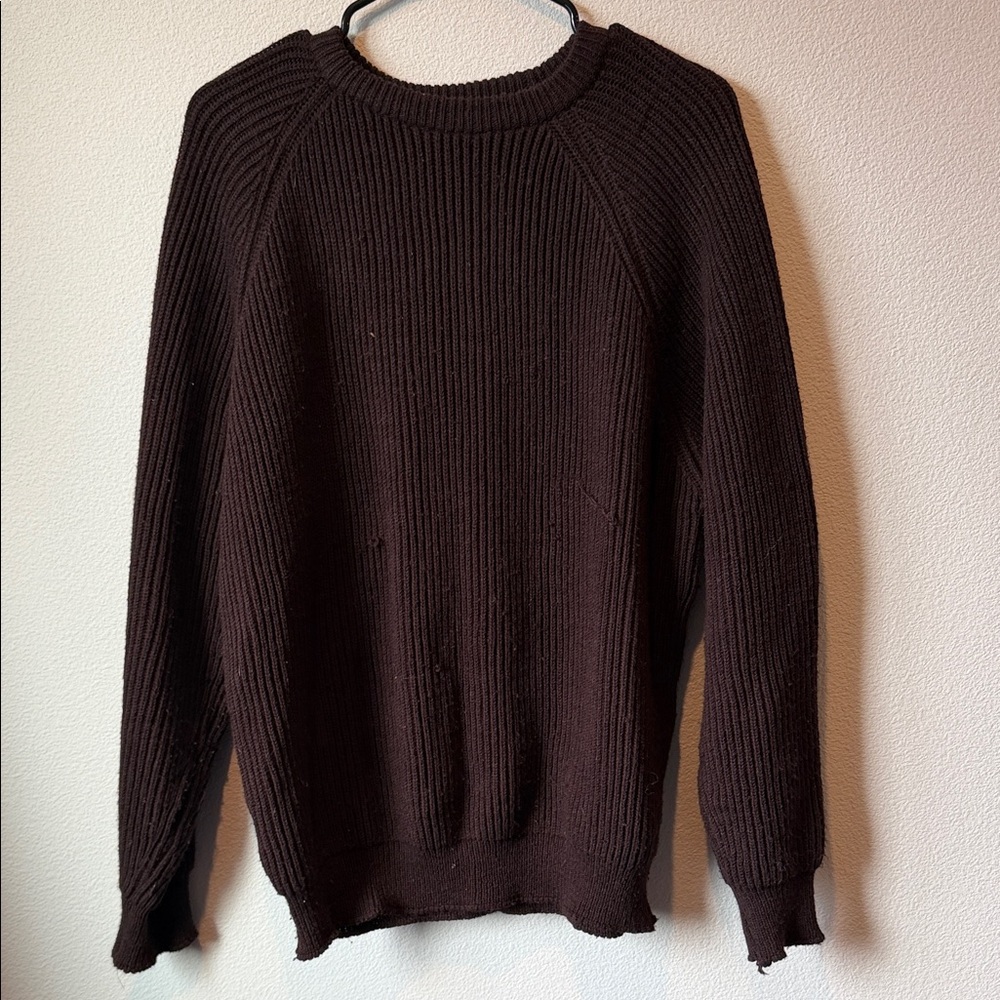 Vintage Men's Dark Brown Crewneck Sweater